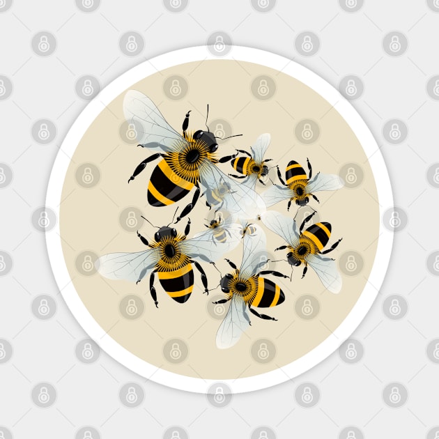 Bee inspiraled Magnet by Ricogfx